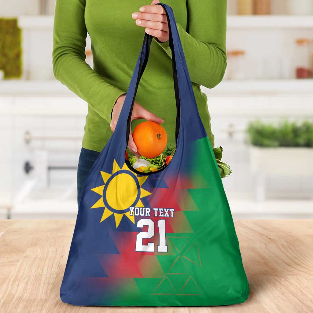 Namibia Cricket Custom Grocery Bag Namibian Gold Sun Flag Motif - Wonder Print Shop