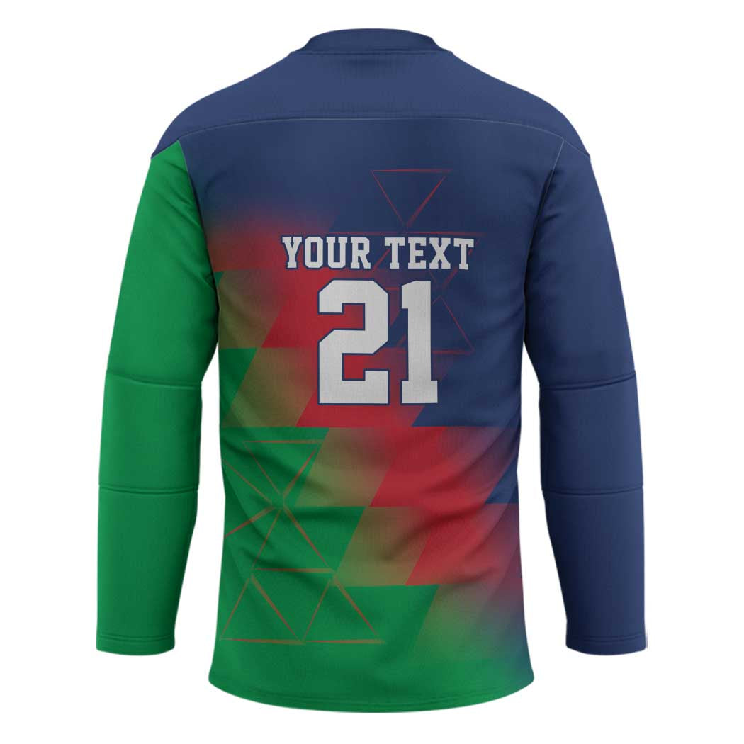 Namibia Cricket Custom Hockey Jersey Namibian Gold Sun Flag Motif - Wonder Print Shop