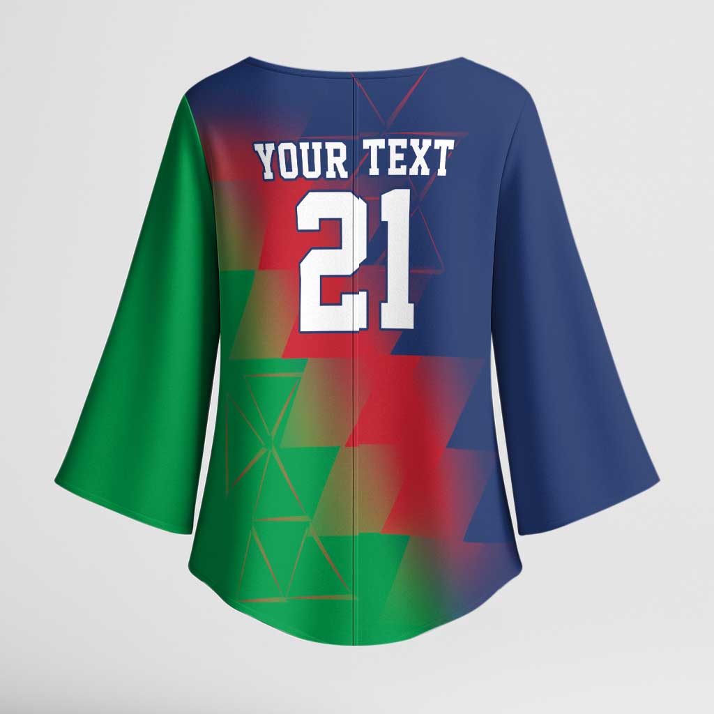 Namibia Cricket Custom Kimono Sleeve Blouse Namibian Gold Sun Flag Motif - Wonder Print Shop