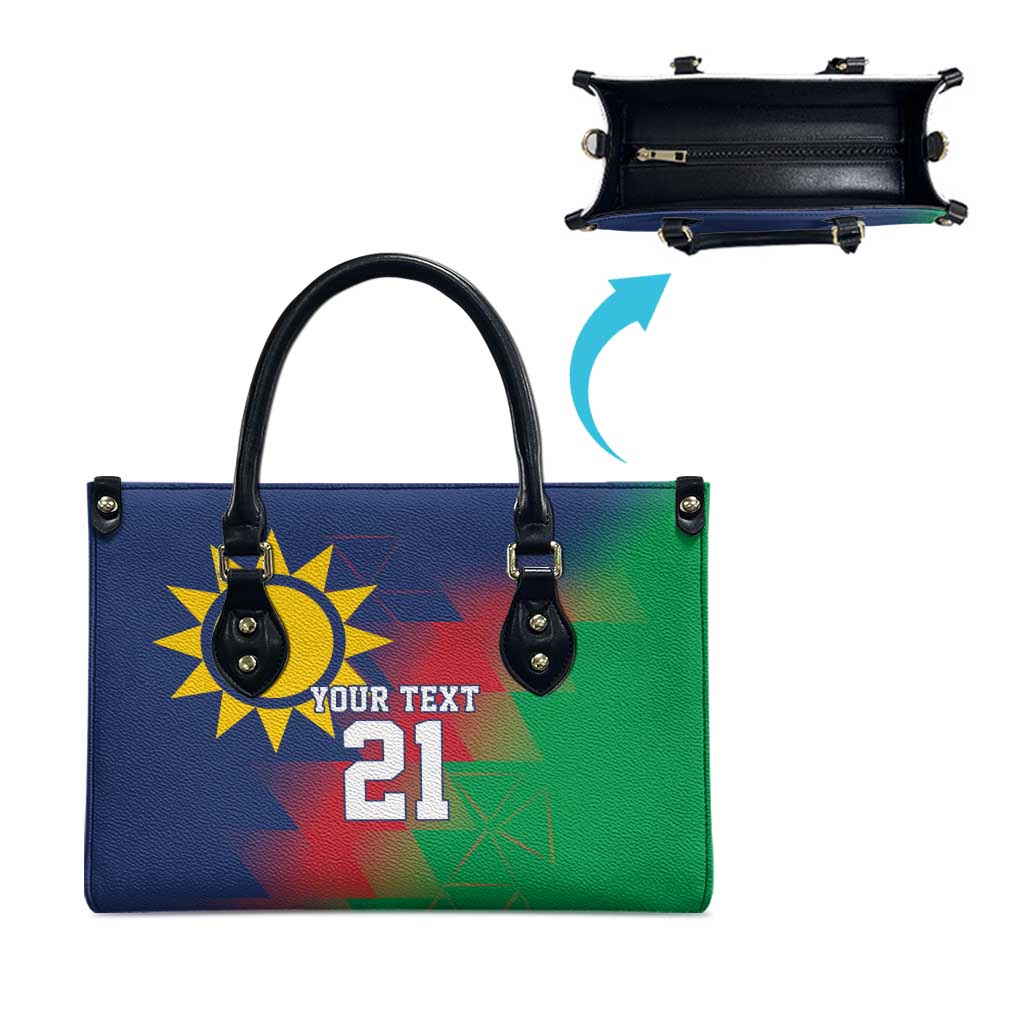 Namibia Cricket Custom Leather Bag Namibian Gold Sun Flag Motif - Wonder Print Shop
