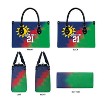 Namibia Cricket Custom Leather Bag Namibian Gold Sun Flag Motif - Wonder Print Shop