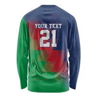 Namibia Cricket Custom Long Sleeve Shirt Namibian Gold Sun Flag Motif - Wonder Print Shop