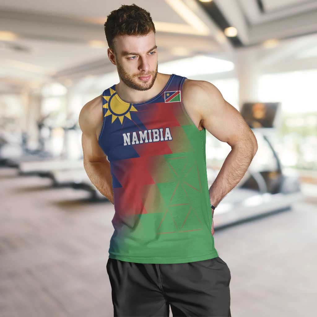 Namibia Cricket Custom Men Tank Top Namibian Gold Sun Flag Motif - Wonder Print Shop