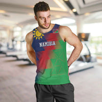 Namibia Cricket Custom Men Tank Top Namibian Gold Sun Flag Motif - Wonder Print Shop