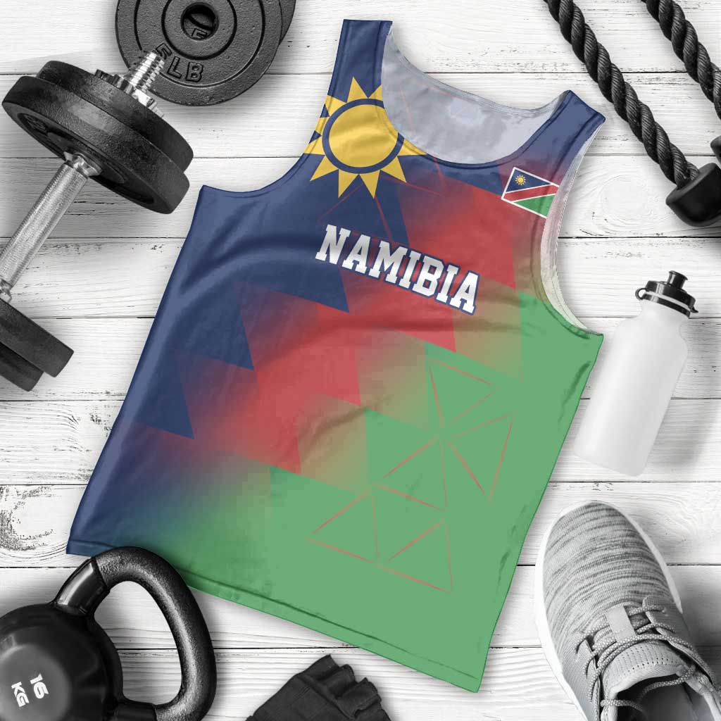 Namibia Cricket Custom Men Tank Top Namibian Gold Sun Flag Motif - Wonder Print Shop