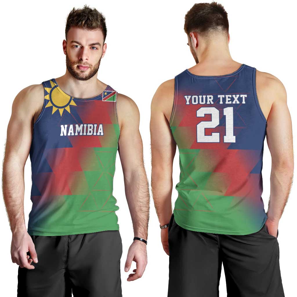 Namibia Cricket Custom Men Tank Top Namibian Gold Sun Flag Motif - Wonder Print Shop