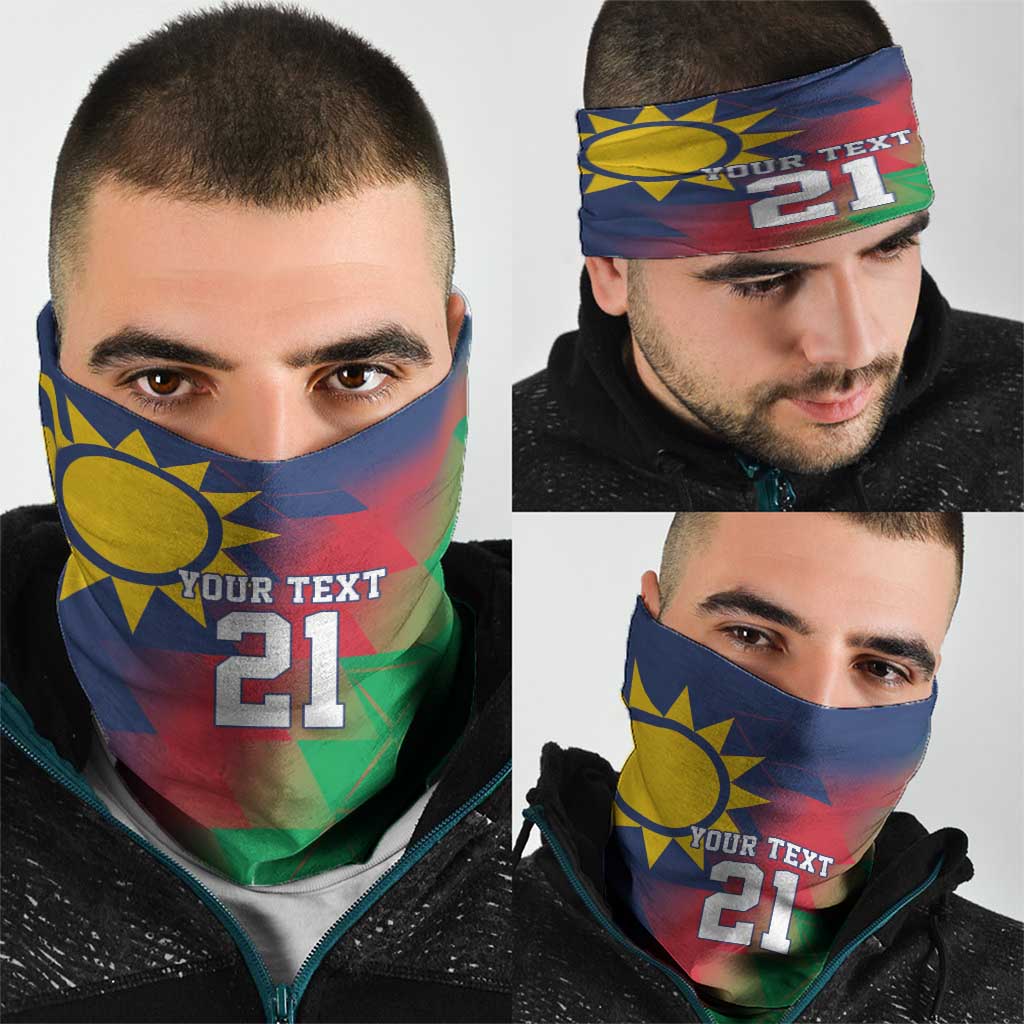 Namibia Cricket Custom Neck Gaiter Namibian Gold Sun Flag Motif - Wonder Print Shop