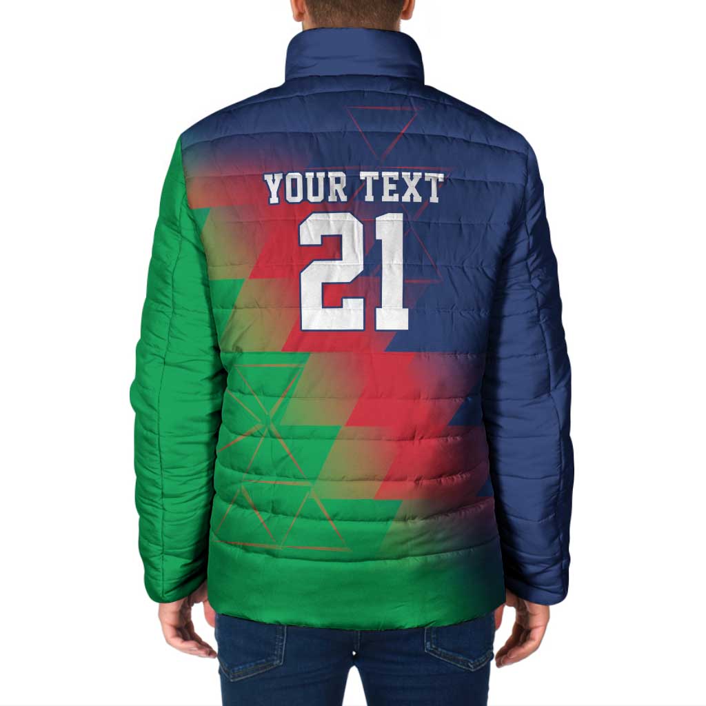 Namibia Cricket Custom Padded Jacket Namibian Gold Sun Flag Motif - Wonder Print Shop