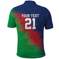Namibia Cricket Custom Polo Shirt Namibian Gold Sun Flag Motif - Wonder Print Shop
