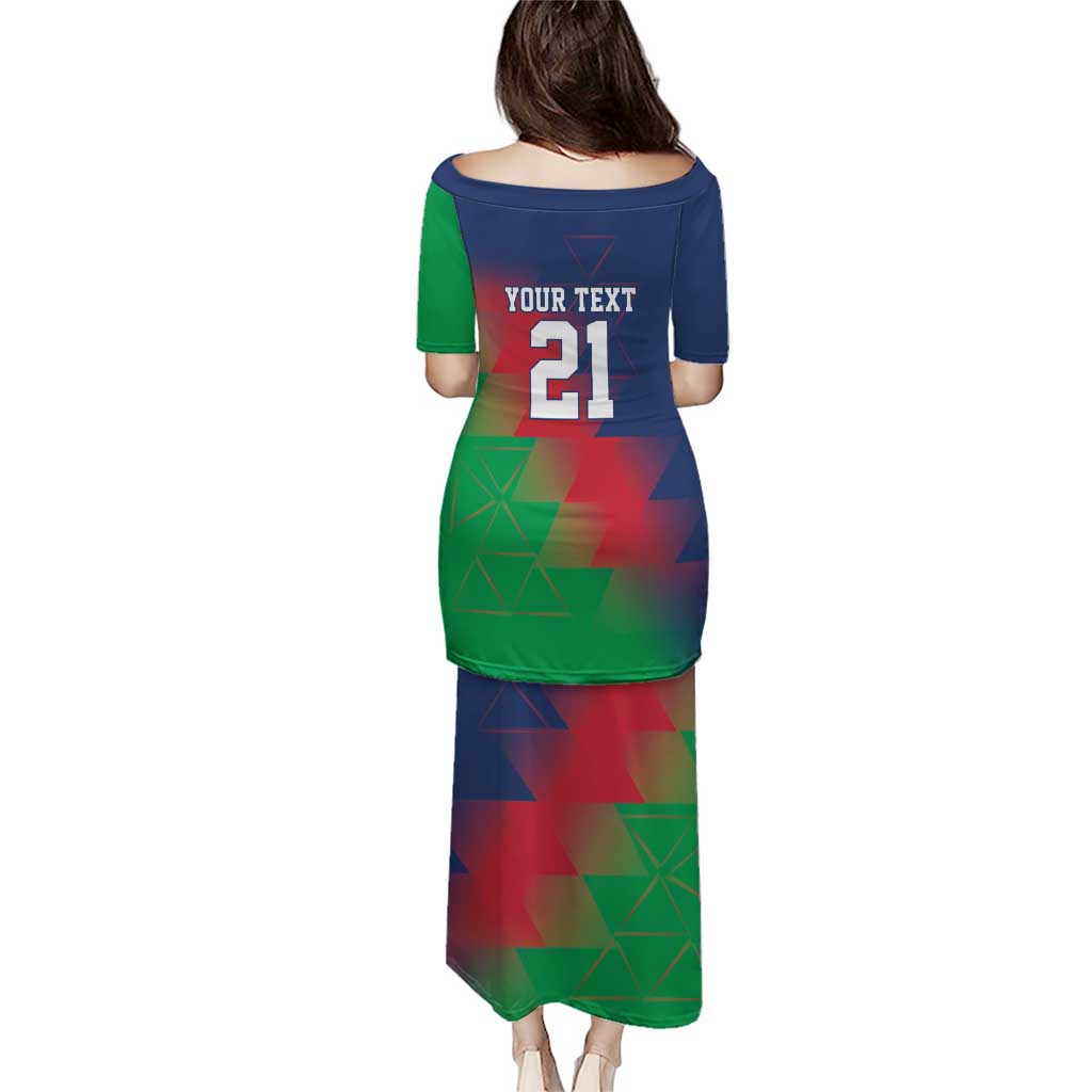 Namibia Cricket Custom Puletasi Namibian Gold Sun Flag Motif - Wonder Print Shop