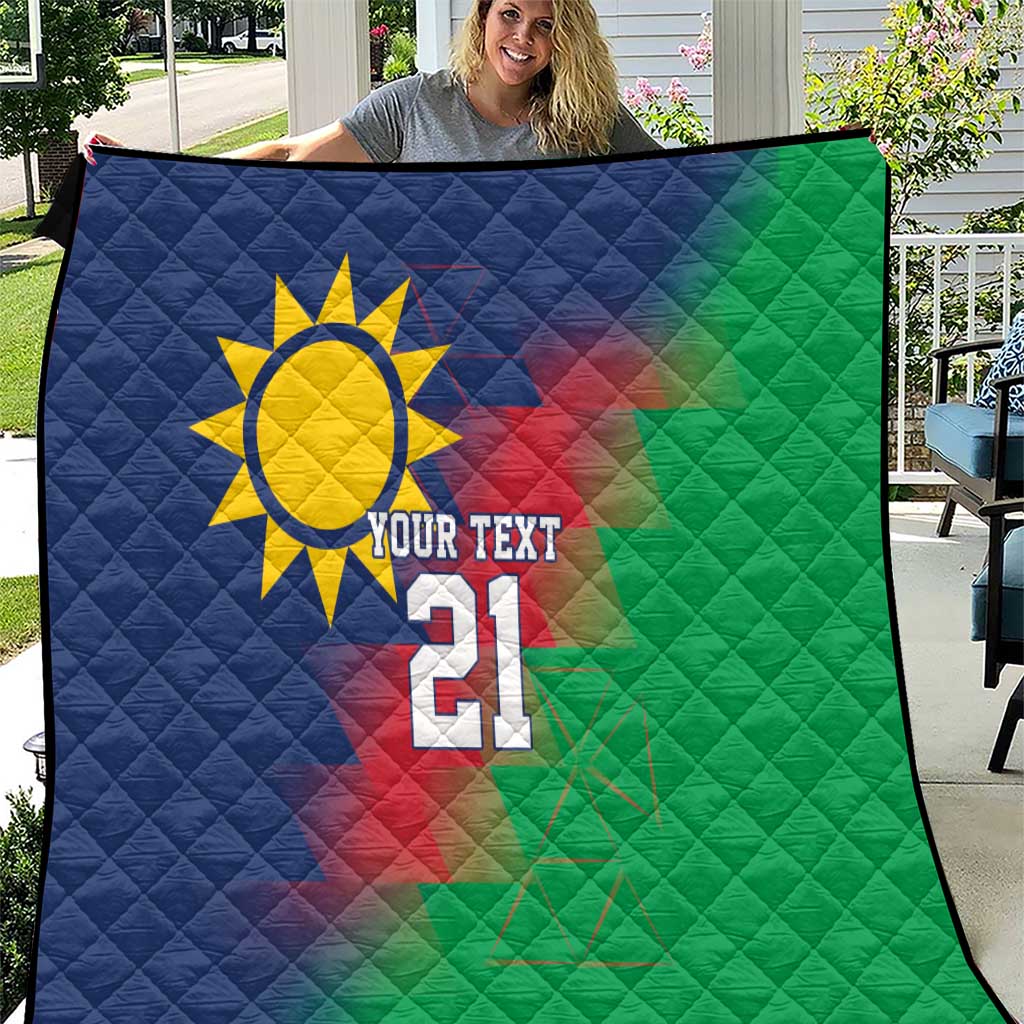 Namibia Cricket Custom Quilt Namibian Gold Sun Flag Motif - Wonder Print Shop
