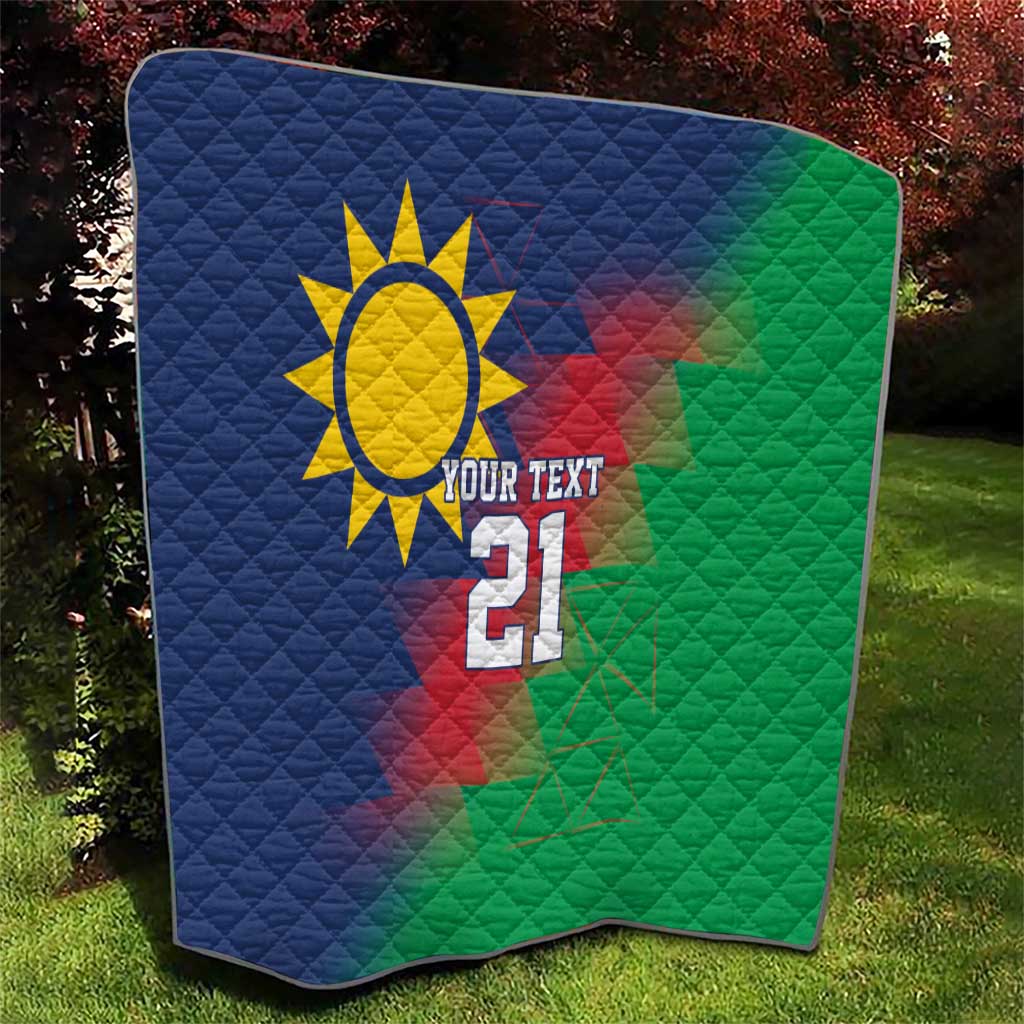 Namibia Cricket Custom Quilt Namibian Gold Sun Flag Motif - Wonder Print Shop