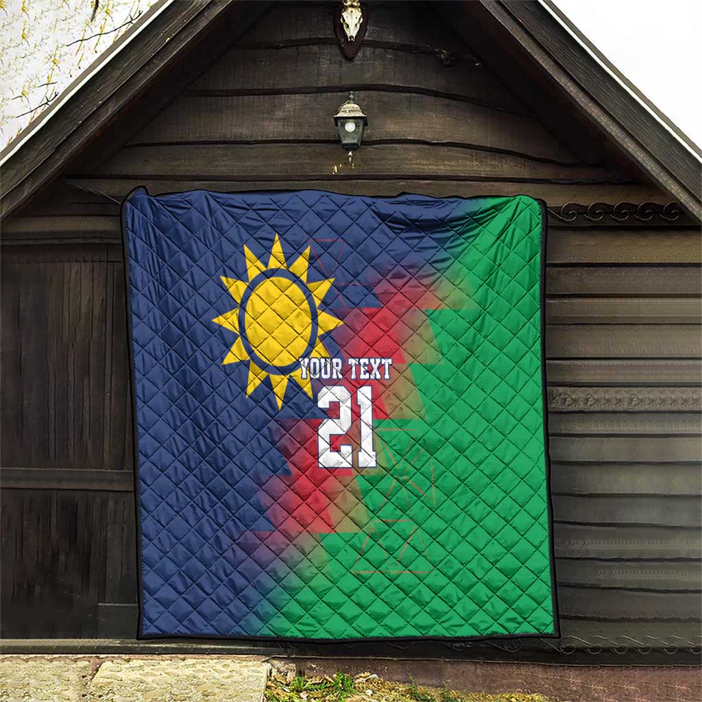 Namibia Cricket Custom Quilt Namibian Gold Sun Flag Motif - Wonder Print Shop