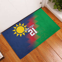 Namibia Cricket Custom Rubber Doormat Namibian Gold Sun Flag Motif - Wonder Print Shop