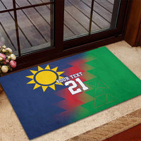 Namibia Cricket Custom Rubber Doormat Namibian Gold Sun Flag Motif - Wonder Print Shop