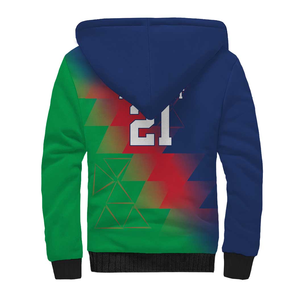 Namibia Cricket Custom Sherpa Hoodie Namibian Gold Sun Flag Motif - Wonder Print Shop