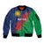 Namibia Cricket Custom Sleeve Zip Bomber Jacket Namibian Gold Sun Flag Motif - Wonder Print Shop