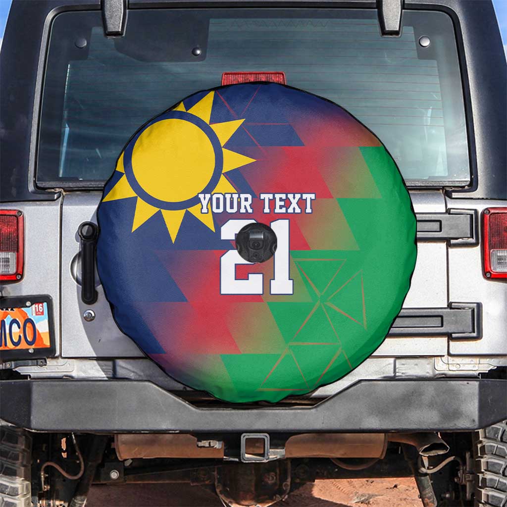 Namibia Cricket Custom Spare Tire Cover Namibian Gold Sun Flag Motif - Wonder Print Shop