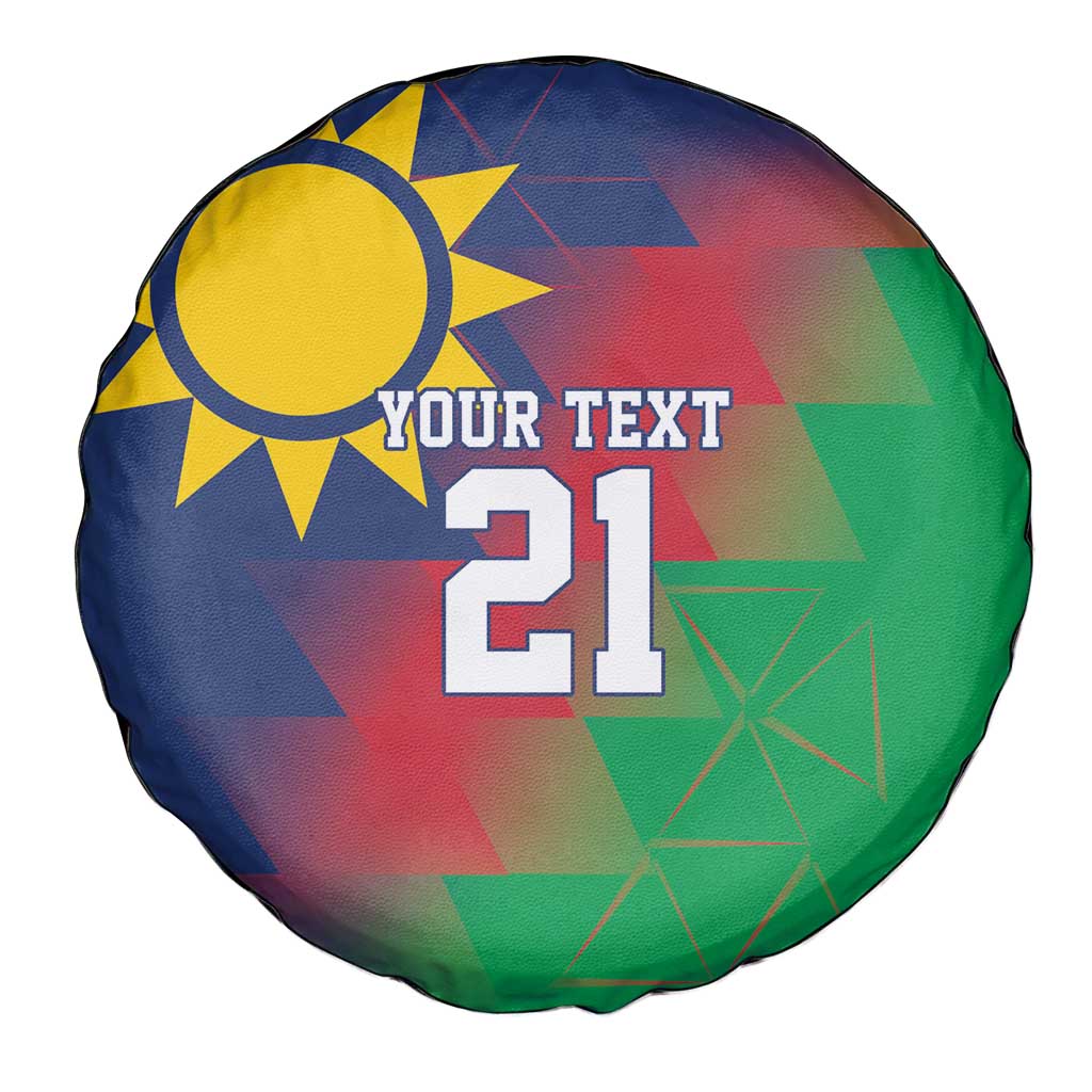 Namibia Cricket Custom Spare Tire Cover Namibian Gold Sun Flag Motif - Wonder Print Shop