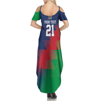 Namibia Cricket Custom Summer Maxi Dress Namibian Gold Sun Flag Motif - Wonder Print Shop