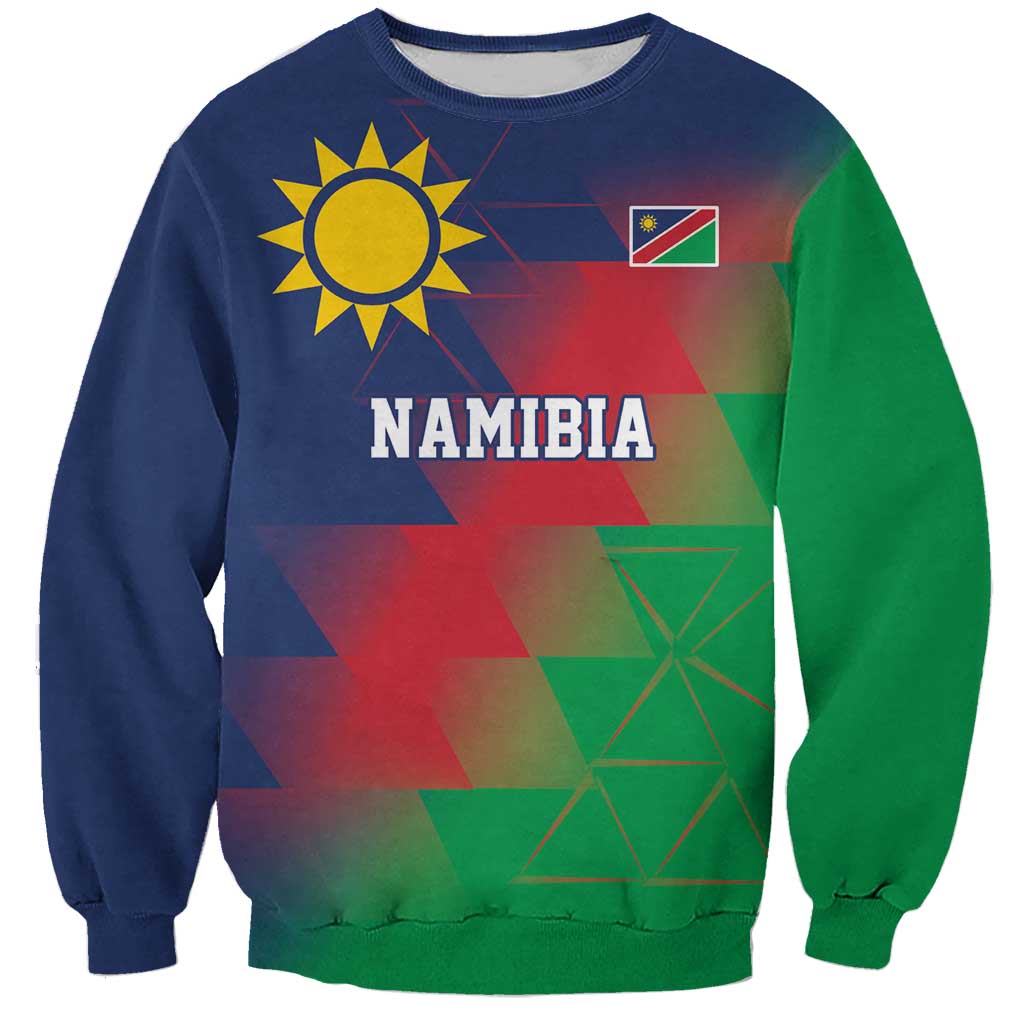 Namibia Cricket Custom Sweatshirt Namibian Gold Sun Flag Motif - Wonder Print Shop
