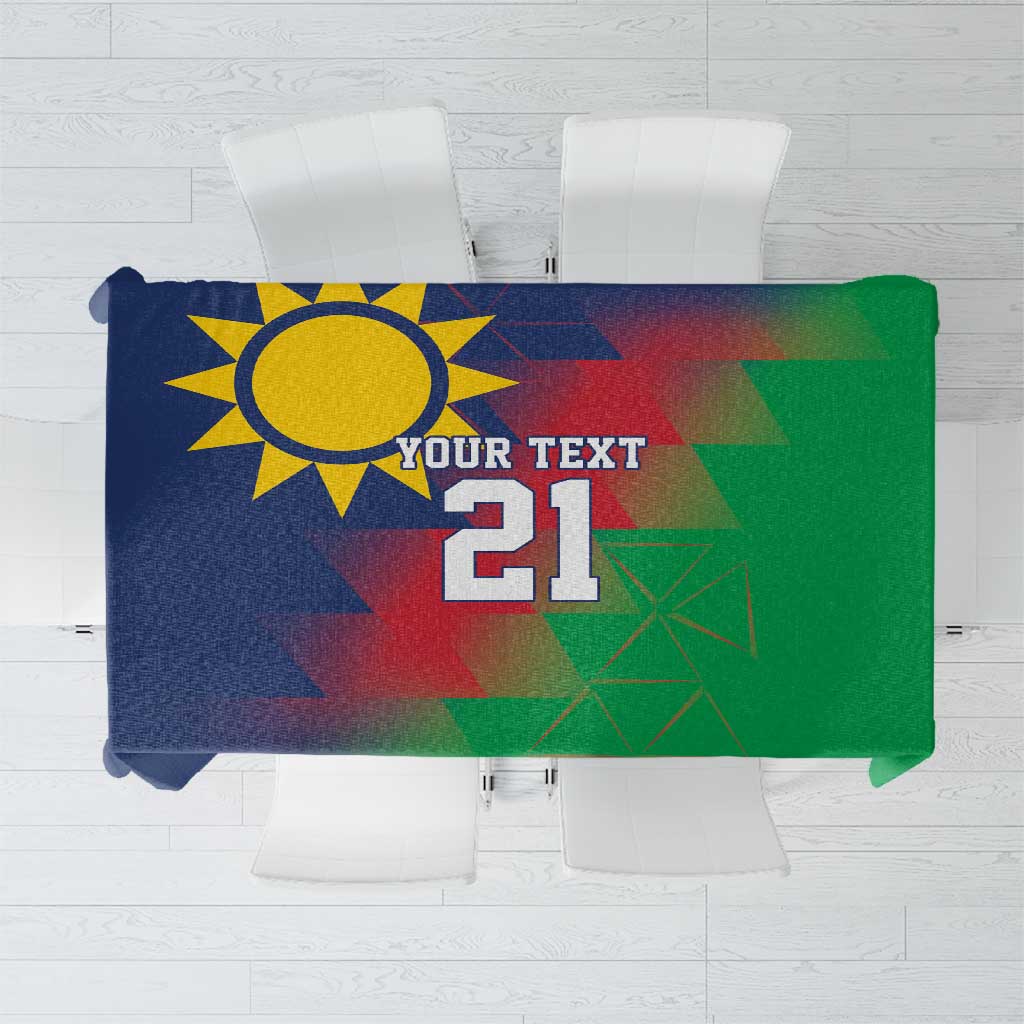 Namibia Cricket Custom Tablecloth Namibian Gold Sun Flag Motif - Wonder Print Shop
