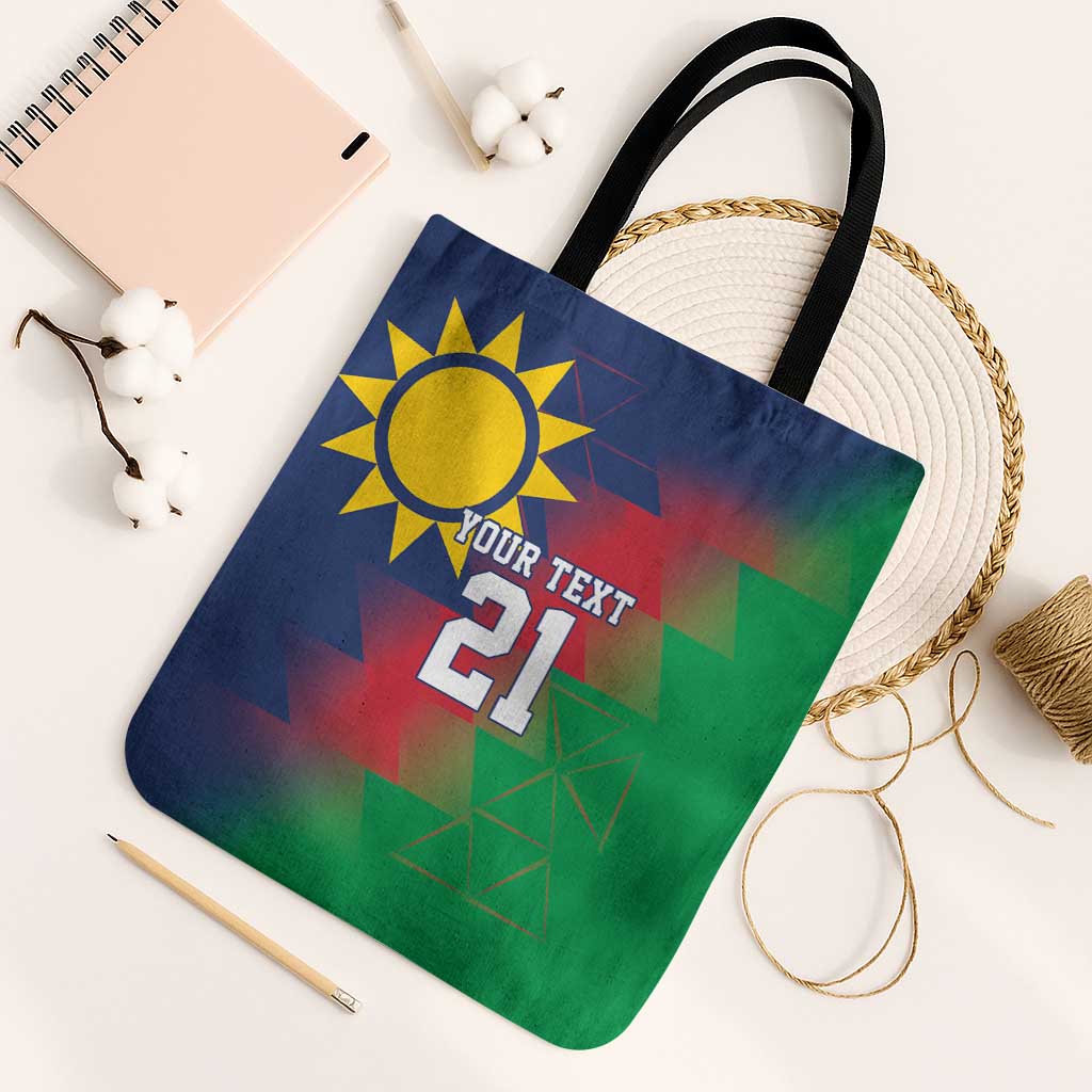 Namibia Cricket Custom Tote Bag Namibian Gold Sun Flag Motif - Wonder Print Shop