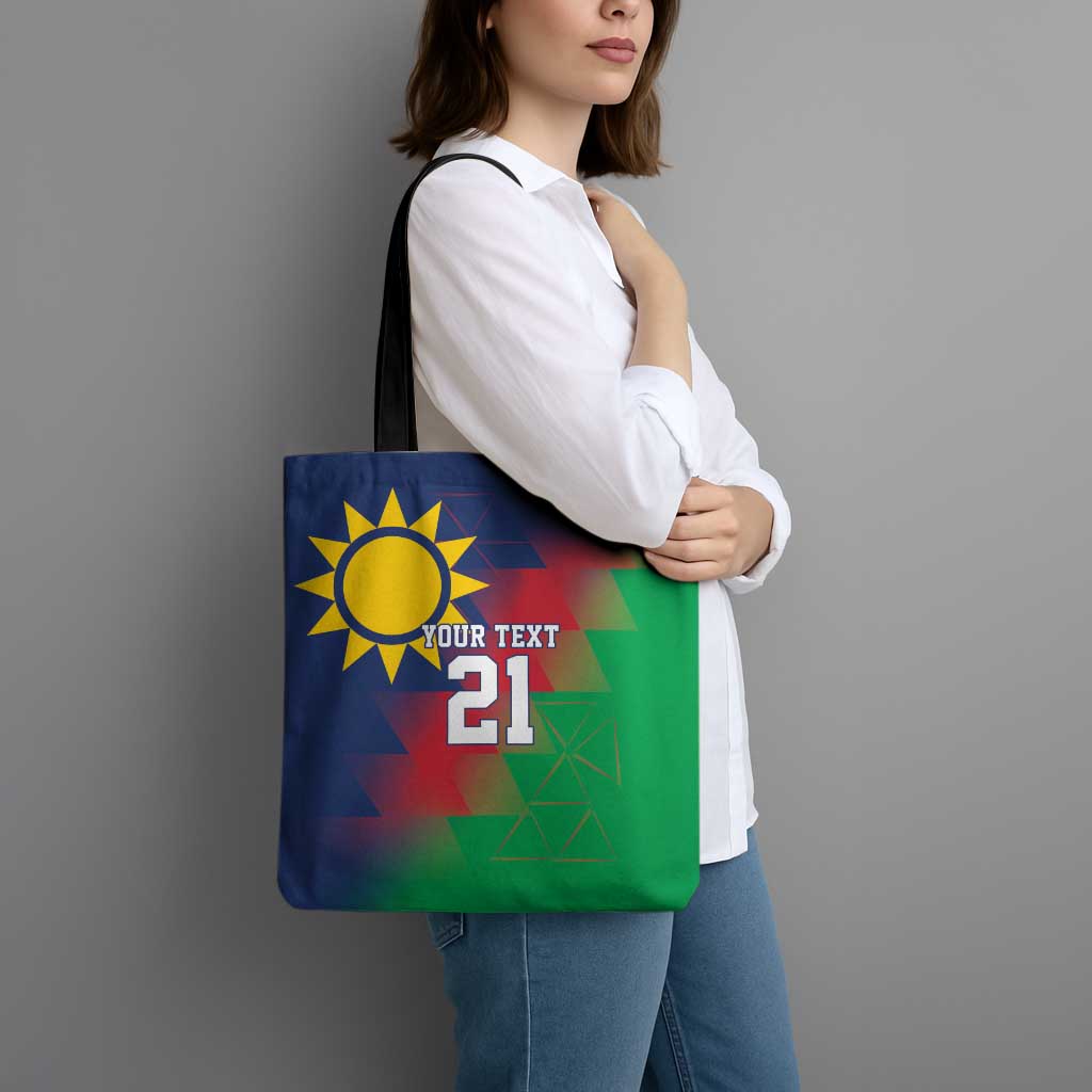 Namibia Cricket Custom Tote Bag Namibian Gold Sun Flag Motif - Wonder Print Shop