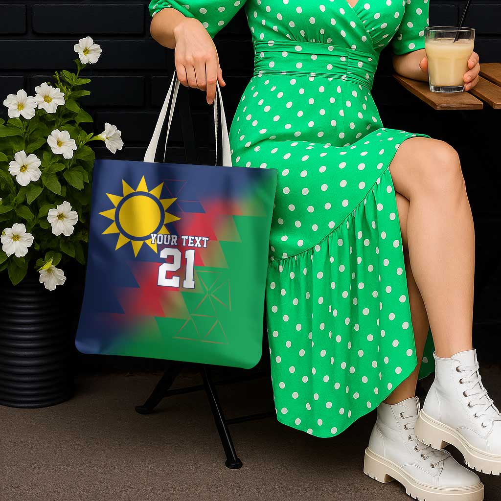 Namibia Cricket Custom Tote Bag Namibian Gold Sun Flag Motif - Wonder Print Shop