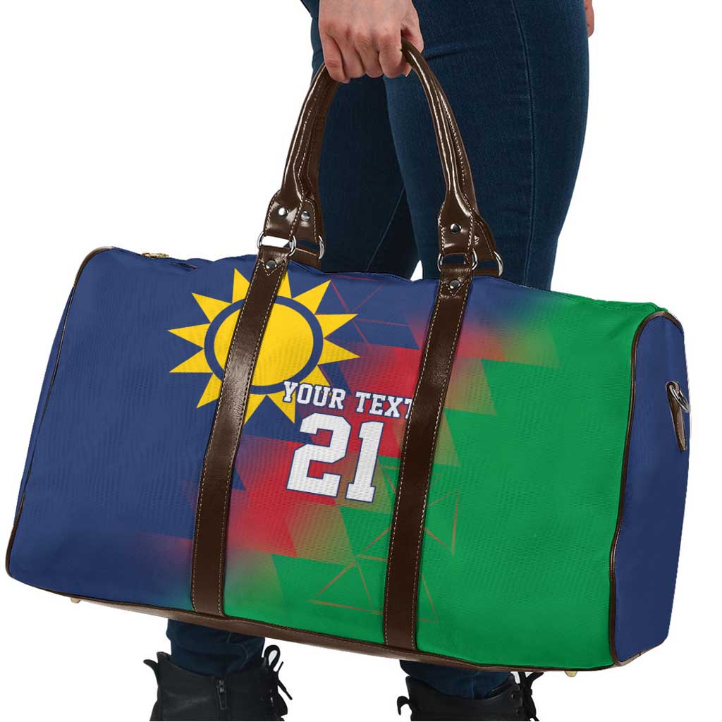 Namibia Cricket Custom Travel Bag Namibian Gold Sun Flag Motif - Wonder Print Shop