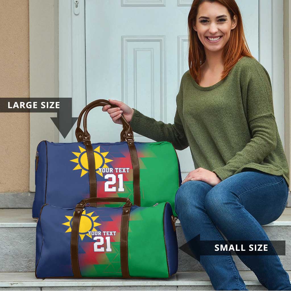 Namibia Cricket Custom Travel Bag Namibian Gold Sun Flag Motif - Wonder Print Shop