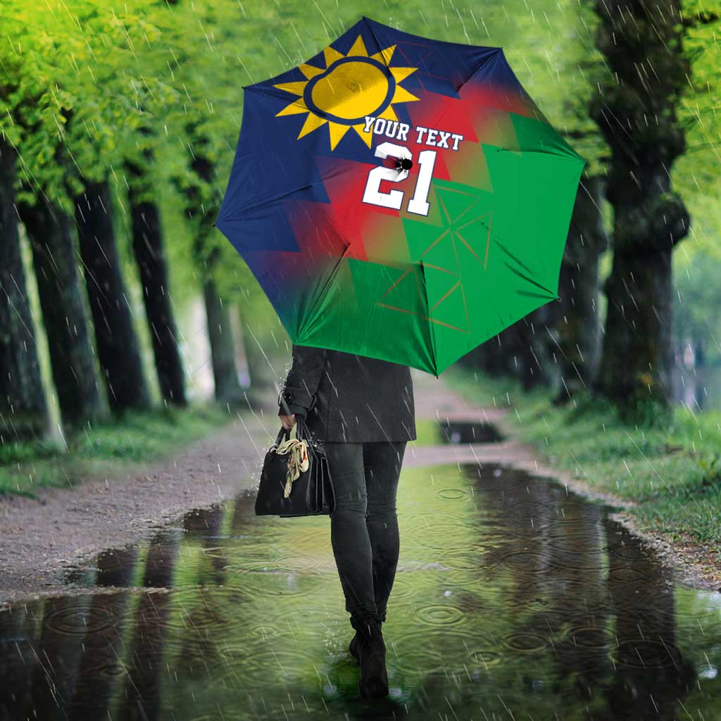 Namibia Cricket Custom Umbrella Namibian Gold Sun Flag Motif - Wonder Print Shop