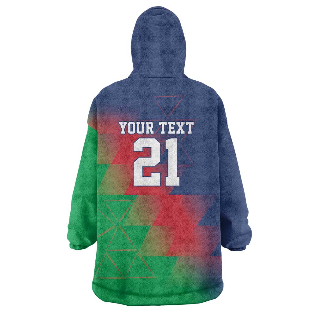 Namibia Cricket Custom Wearable Blanket Hoodie Namibian Gold Sun Flag Motif - Wonder Print Shop