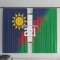 Namibia Cricket Custom Window Curtain Namibian Gold Sun Flag Motif - Wonder Print Shop