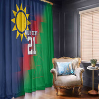 Namibia Cricket Custom Window Curtain Namibian Gold Sun Flag Motif - Wonder Print Shop