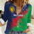 Namibia Cricket Custom Women Casual Shirt Namibian Gold Sun Flag Motif - Wonder Print Shop