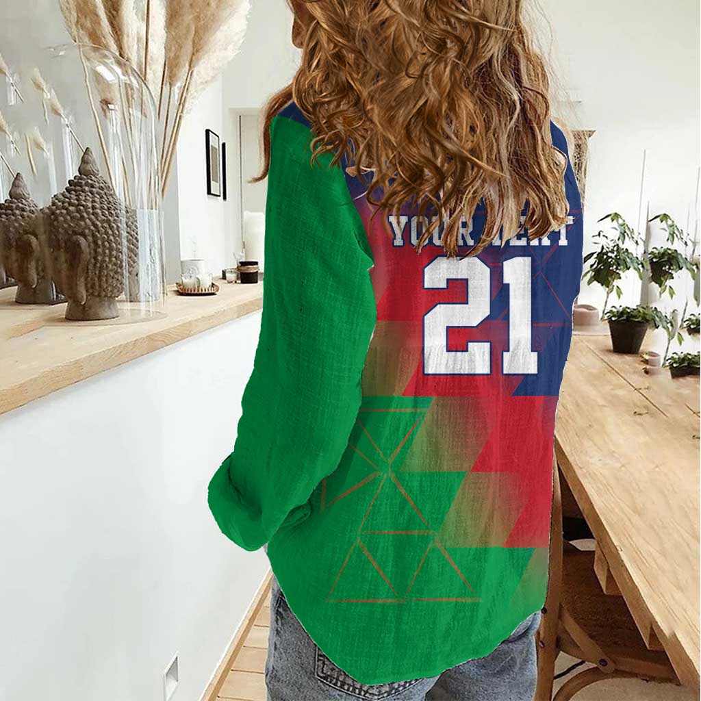 Namibia Cricket Custom Women Casual Shirt Namibian Gold Sun Flag Motif - Wonder Print Shop