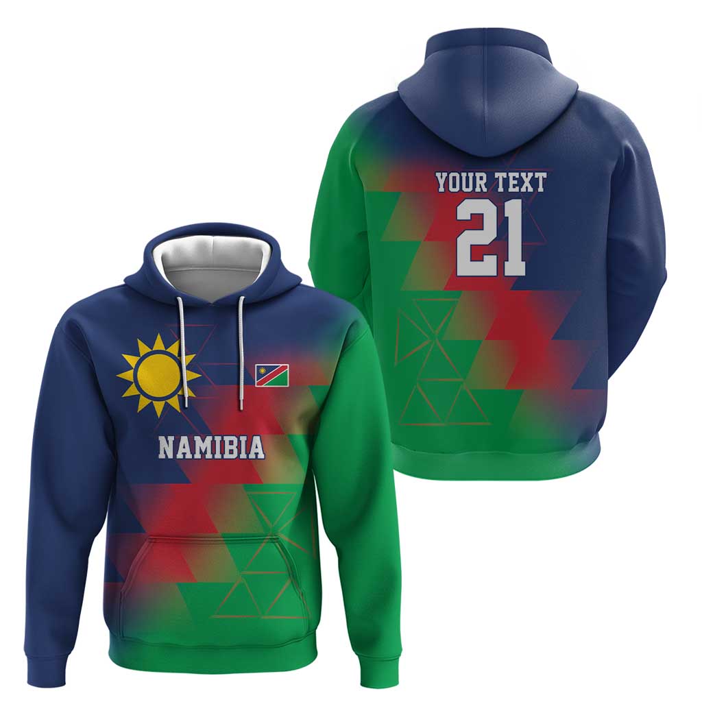 Namibia Cricket Custom Zip Hoodie Namibian Gold Sun Flag Motif - Wonder Print Shop
