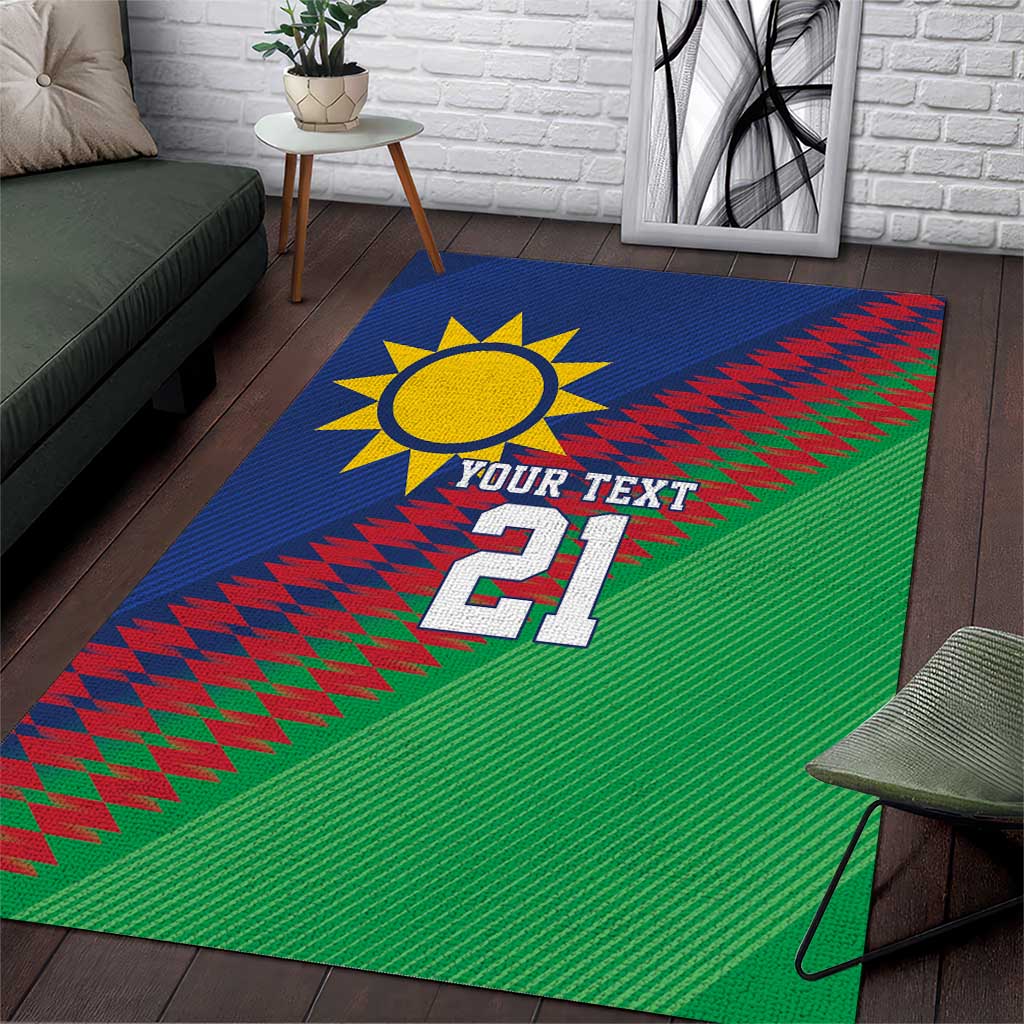 Namibia Cricket Custom Area Rug Namibian Sporty Pattern Flag Motif - Wonder Print Shop
