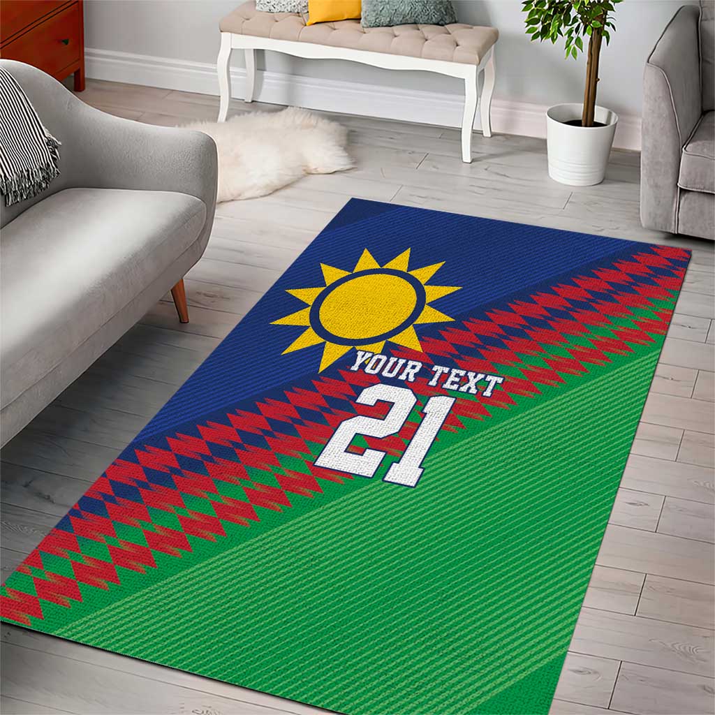 Namibia Cricket Custom Area Rug Namibian Sporty Pattern Flag Motif - Wonder Print Shop