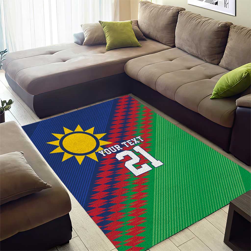 Namibia Cricket Custom Area Rug Namibian Sporty Pattern Flag Motif - Wonder Print Shop