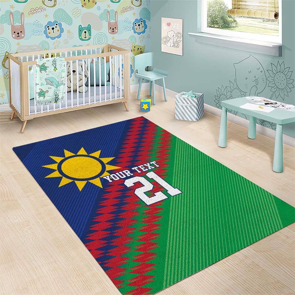 Namibia Cricket Custom Area Rug Namibian Sporty Pattern Flag Motif - Wonder Print Shop