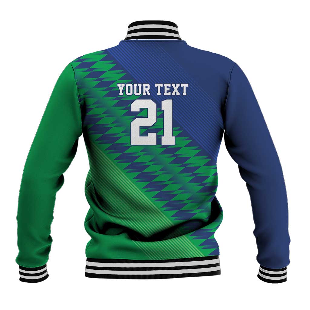 Namibia Cricket Custom Baseball Jacket Namibian Sporty Pattern Flag Motif - Wonder Print Shop