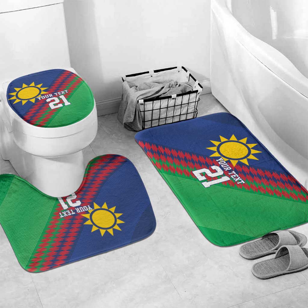 Namibia Cricket Custom Bathroom Set Namibian Sporty Pattern Flag Motif - Wonder Print Shop