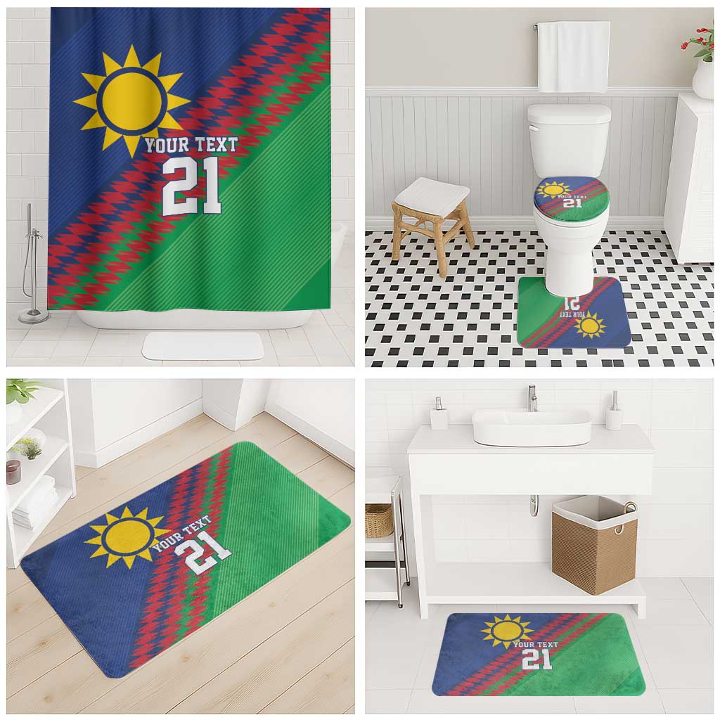 Namibia Cricket Custom Bathroom Set Namibian Sporty Pattern Flag Motif - Wonder Print Shop
