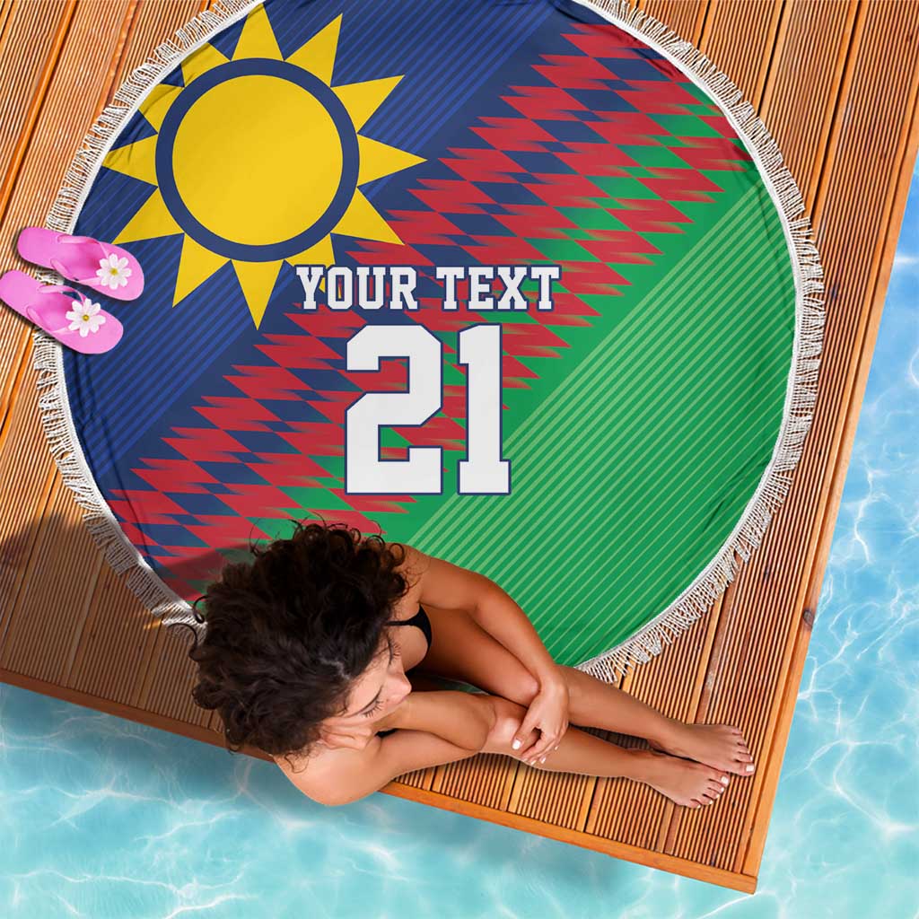 Namibia Cricket Custom Beach Blanket Namibian Sporty Pattern Flag Motif - Wonder Print Shop