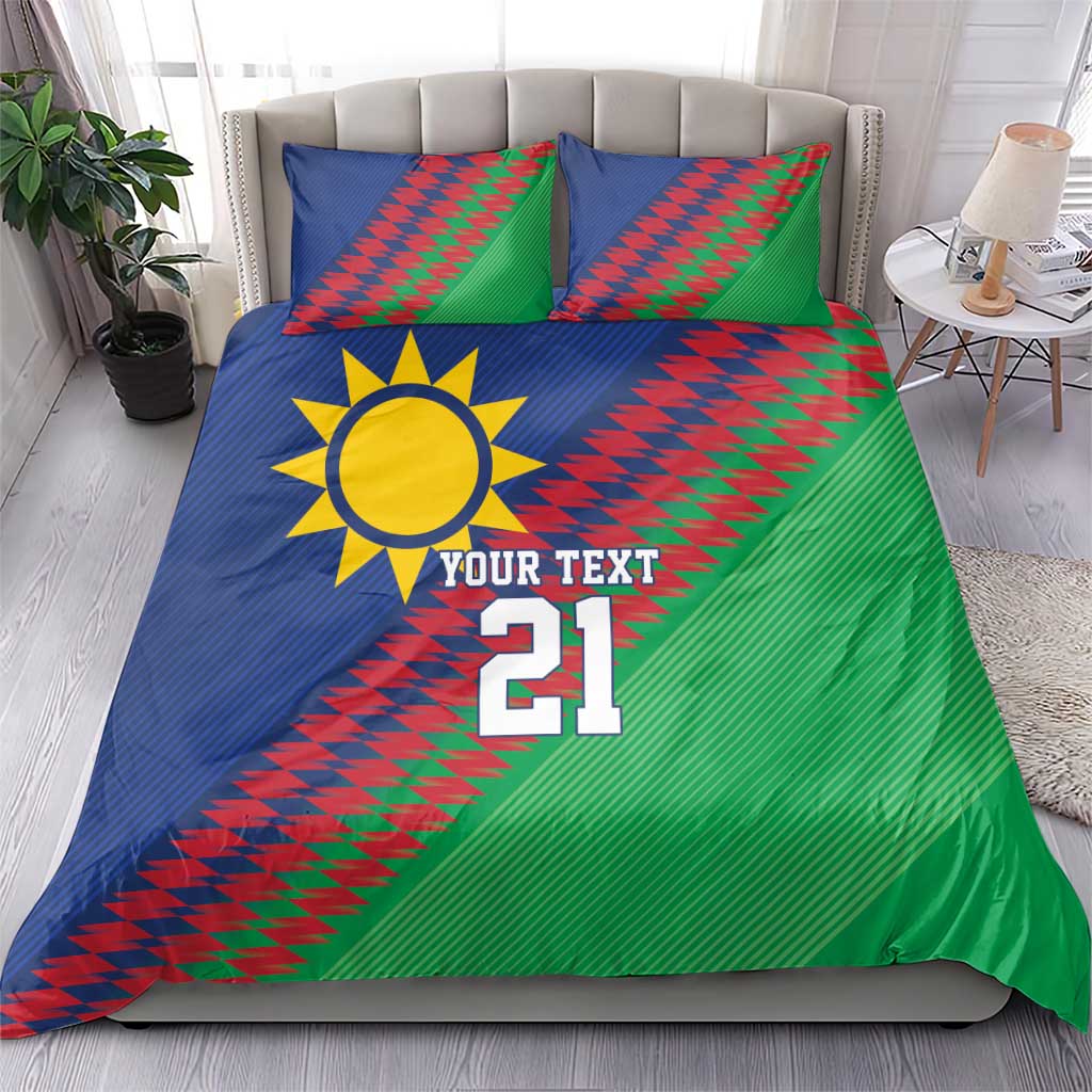 Namibia Cricket Custom Bedding Set Namibian Sporty Pattern Flag Motif - Wonder Print Shop