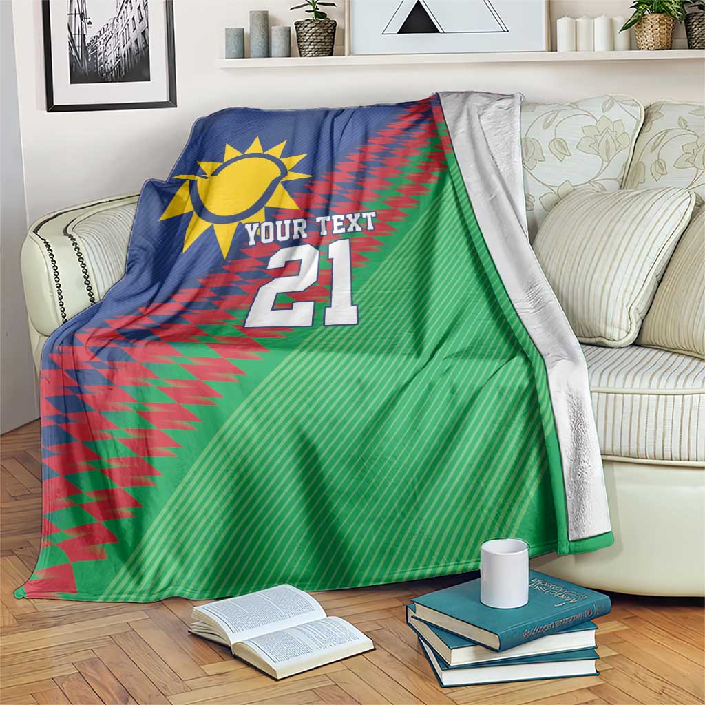 Namibia Cricket Custom Blanket Namibian Sporty Pattern Flag Motif - Wonder Print Shop