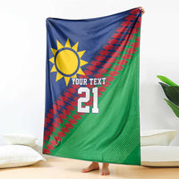Namibia Cricket Custom Blanket Namibian Sporty Pattern Flag Motif - Wonder Print Shop