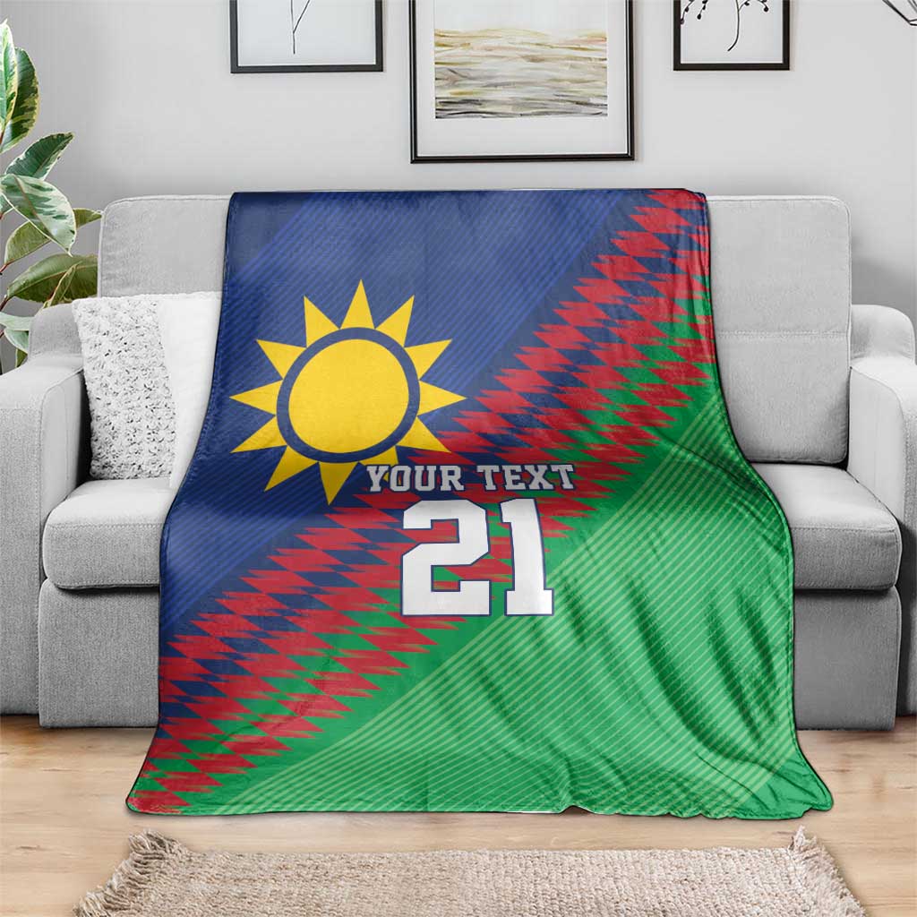 Namibia Cricket Custom Blanket Namibian Sporty Pattern Flag Motif - Wonder Print Shop